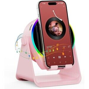 Wireless Induction Speaker, 5 in 1 Bluetooth Speaker, Pink